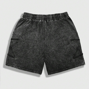 Alta calidad Custom Drawstrings Vintage Puff Print Short 100% algodón Mens Acid Wash Shorts - Product Image 2