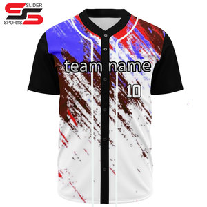 Camisetas de béisbol con botones sublimados personalizados, uniforme de béisbol deportivo Vintage de secado rápido transpirable - Product Image 6