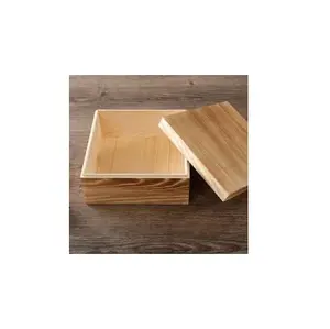 luxury wooden gift box with flocking for natural wood color and customized size hot sale product with sale