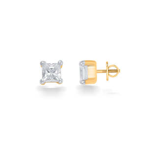 Pendientes Cuadrados de Turquesa Corte Esmeralda y Diamantes en Oro Blanco para Mujer - Product Image 3