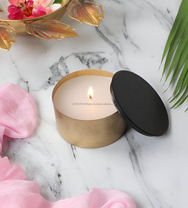 Premium Quality Black & Gold Wax <b>Jar</b> Candle with Lid in Bulk Price - Product Image 5