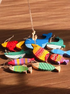 Ensemble de poissons en bois décoratifs pour la décoration murale, art rustique en bois pour la décoration de maisons de vacances et de jardins - Product Image 5