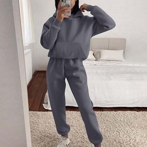 ชุดวอร์มฮู้ดดี้แขนยาวคุณภาพสูงสำหรับผู้หญิง Hardihood International ชุดเซ็ตสองชิ้นสำหรับฤดูหนาว ชุดวอร์มแบบมีฮู้ดสั่งทำได้ - Product Image 2