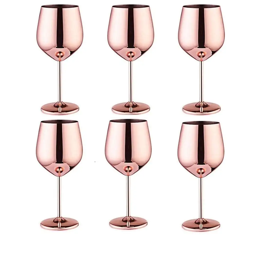 Diskon besar-besaran 2023 kacamata anggur Stem baja tahan karat tidak dapat pecah goblet anggur hitam logam pesta kolam renang luar ruangan