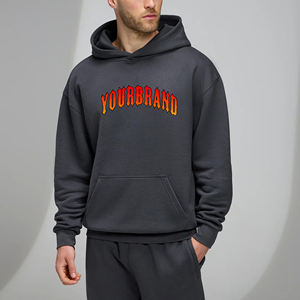 Sudaderas con capucha de algodón 100% de alta calidad con cremallera completa para hombre, color sólido, logotipo impreso personalizado, sudadera básica de gran tamaño de 500GSM para hombre a la venta - Product Image 1