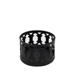 Bougie votive en métal de taille moyenne de forme ronde de couleur noire pour la décoration de table de mariage et de maison personnalisée - Product Image 6