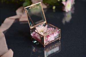 Prettiest Jewelry Gift <b>Boxes</b> Wholesale Unique Ring Necklace Pendant Bracelet Jewellery Ring Box For Engagement <b>Glass</b> Metal Box - Product Image 4