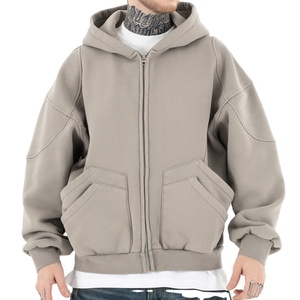 Top Premium Heavyweight Fleece Zip up Sudaderas con capucha Logotipo personalizado Jersey para hombre Sudadera con capucha Relax Fit Sudadera con capucha de gran tamaño - Product Image 1