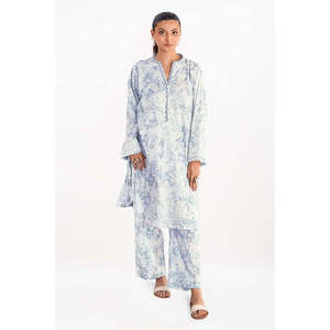 ชุดเซ็ตเสื้อครอปพิมพ์ลายย่นสไตล์ลำลองสำหรับผู้หญิง ไซส์ XS ถึง 5XL สำหรับฤดูใบไม้ผลิ/ฤดูร้อน ผลิตจากผ้าเครป - Product Image 4