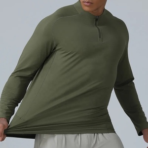 High Quality Performance Running Pullover Custom Logo Print Quarter Zip Tracksuit Set Quick Dry Gym Wear 1/4 Zipper <b>Track</b> <b>Jacket</b> - Product Image 4