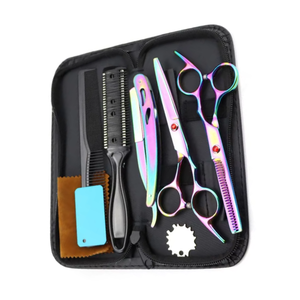 Kit Profesional de Tijeras de Peluquería de Acero Inoxidable Afiladas, Set de Tijeras de Entresacar, Peine y Accesorios para Rasuradora - Product Image 1