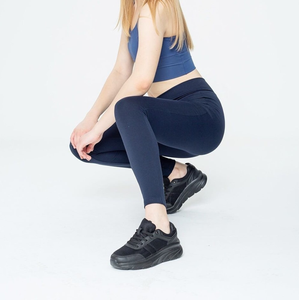 Women's High-Waisted V Cross Yoga Pants <b>with</b> <b>Pockets</b> Custom Logo <b>Workout</b> Running <b>Leggings</b> Casual Knitted Fabric Mid Waist - Product Image 6