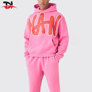 2025 dernière taille XXL imprimé conception solide pull ajusté à capuche survêtement respirant 100% coton polaire tissu hiver - Product Image 3