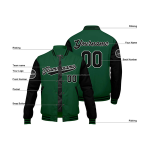 Chaqueta Varsity Personalizada y Elegante, 100% Lana, Resistente al Viento, Transpirable, con Cuello Alto, Iniciales Bordadas en la Parte Delantera, Logotipo Personalizado - Product Image 4