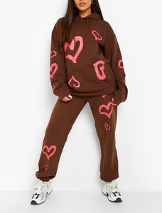 Ensemble de jogging à capuche surdimensionné pour femmes 100% coton Streetwear survêtements survêtement en polaire Tech personnalisé short épais sérigraphié - Product Image 2