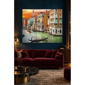 Impression sur toile d'une gondole Fida sur le canal de Venise au coucher du soleil - Product Image 4