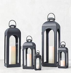 Linternas de aluminio fundido de diseño Premium recubiertas de negro para el hogar y la boda iluminación de mesa decoración velas linternas - Product Image 5