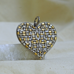 Colgante de corazón hecho a mano para mujer, de plata 925 sólida, regalo para su corazón de diamante, amor, 30x40 MM - Product Image 5