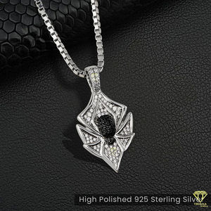 Colgante de araña de dos tonos de Plata de Ley 925 VVS Lab Grown Diamond Bicolor Spider Jewelry colgante gótico regalo de Halloween para ella - Product Image 3