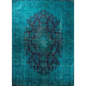 Tapis en laine noué à la main vert vintage, grand format, Pae-4059, motif médaillon abstrait rectangulaire pour la maison, le salon, le couloir - Product Image 1