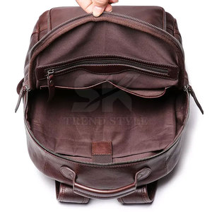 Servicio OEM, Diseño de Mochila de Cuero de un Solo Color, Logotipo Personalizado, Mochila de Cuero de un Solo Color para Viajes al Aire Libre - Product Image 5