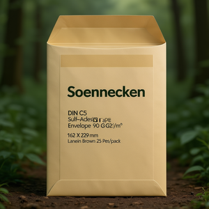 Sobres de Papel Autoadhesivos Soennecken DIN C5, 162 x 229 mm, con Ventana, 90 g/m², Color Marrón Lanolina, 25 Unidades por Paquete - Product Image 3