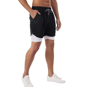 Short respirant à double couche OEM pour hommes, avec maille personnalisée, hip hop, baggy confort, jogging, basket-ball de gymnastique vierge - Product Image 2