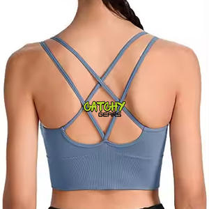 Sujetador Deportivo de Alta Calidad para Niñas, Transpirable, Sin Costuras, de Spandex, con Logotipo Personalizado, para Gimnasio, Entrenamiento, Estilo Halter, Espalda Descubierta - Product Image 6
