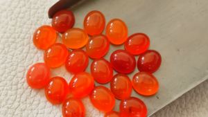 Cabujón liso de cornalina Natural, 6x8mm, forma ovalada, piedras cortadas de ónix rojo para joyería, Parte posterior plana, lote de piedras preciosas de ágata cornalina - Product Image 6