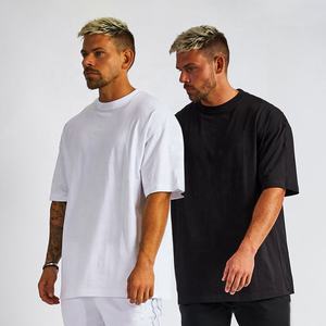 Nueva colección de primavera/verano para hombre/mujer, camiseta de manga corta holgada transfronteriza, Material de algodón de Color negro sólido Simple - Product Image 1