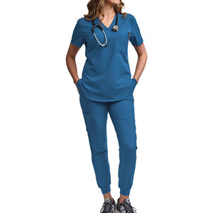 Customizable Women's Fashionable Knitted Woven Nurse Scrub Suit Sets Custom LOGO Medical Scrubs Workwear <b>Hospital</b> <b>Uniforms</b> 2026 - Product Image 2