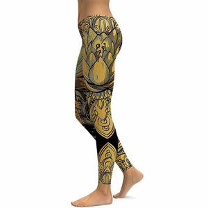 Wholesale Custom High Waist Yoga Leggings Women Ladies Classical Breathable Silk Sport Outfit GYM Fitness Workout Ladies' Pants - Product Image 3