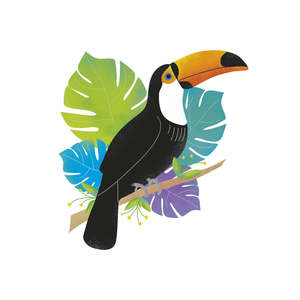 Impresión artística moderna de Toucan Tropics de Clara Wells, hecha de papel duradero - Product Image 1
