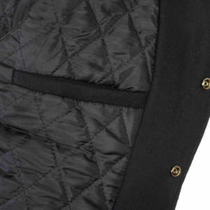 Veste de baseball en coton personnalisée pour hommes col montant vêtements de lettrés avec logo à l'avant vente en gros veste unie vierge - Product Image 2