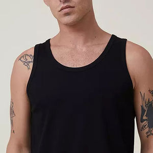 <b>Tank</b> <b>Top</b> Cotton or Bamboo Fiber <b>Men's</b> <b>Tank</b> <b>Tops</b> From Pakistan Custom Made <b>Top</b> Quality Cheap Price Gym Fitness <b>Man</b> <b>Black</b> <b>Tank</b> <b>Top</b> - Product Image 2