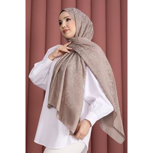 ชุดผ้าคลุมไหล่แจ็คการ์ดสีเบจพรีเมียม ซีรีส์สำหรับชาวมุสลิม - Product Image 2