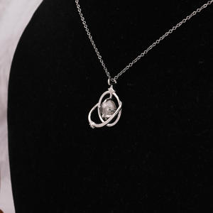 Cabochon Stone Customized Planet <b>Pendant</b> With Made in 18 KT <b>Solid</b> <b>Gold</b> Excellent Cut Synthetic Diamond Unique Lab Grown Diamonds - Product Image 3