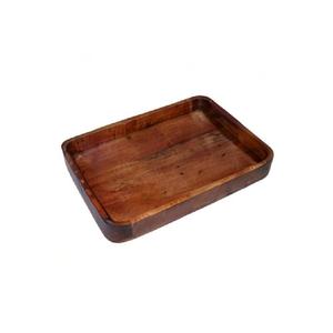 Plateau de service rectangulaire décoratif en bois de pin - Product Image 2