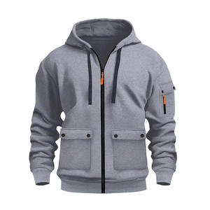 OEM mujeres hombres invierno Streetwear bordado polar algodón Spandex a prueba de viento transpirable cremallera Sudadera con capucha Casual sólido dibujar frente - Product Image 2