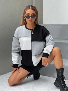 Streetwear personnalisé de haute qualité pour femmes pull à manches longues sweat-shirt Trending Designs Ladies Cotton Fleece Sweatshirts - Product Image 6