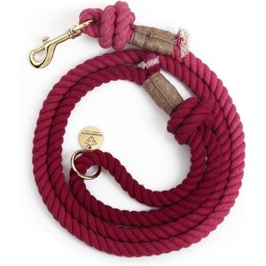 Laisse pour chien en corde de coton solide, couleur bordeaux, durable, fabriquée à la main, style classique, pour chiens de taille moyenne, utilisable toute l'année - Product Image 1
