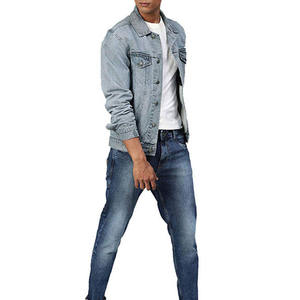 New Fashion Design High Quality <b>Men</b> <b>Denim</b> <b>Jacket</b> with Leather Sleeve Wholesale Custom <b>Men's</b> <b>Denim</b> <b>Jackets</b> - Product Image 5