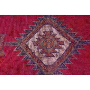 พรมเฮอร์กีตุรกี ขนาด 2.3x13.1 ฟุต (70x398 ซม.) สีแดงลายอิคัตแบบวินเทจ - Product Image 5