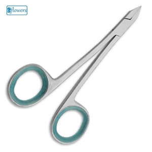 Cortacutículas Profesional de Acero Inoxidable con Puntas Finas y Hojas Rectas, Mango Color Verde Azulado, Precio al por Mayor, Tijeras Personalizadas - Product Image 1