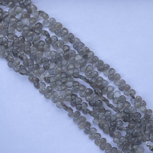 6mm 8mm 10mm pierre de lune grise naturelle forme de coeur briolette à facettes gouttes perles brin au prix d'usine en gros en ligne - Product Image 3