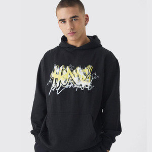 Venta al por mayor de gran tamaño Graffiti Homme gráfico Sudadera con capucha de los hombres de algodón mezclado diseño personalizado última moda precio de fábrica - Product Image 1