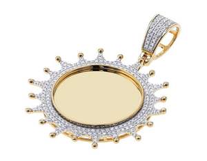 Lujo Moissanite diamante redondo Hip Hop Iced Out personalizado S925 plata encanto colgante collar para hombres y mujeres joyería - Product Image 2