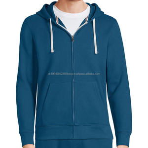 Sweat à capuche zippé intégral pour homme en coton de bambou avec capuche à manches longues Sweat à capuche pour homme Sweat à capuche personnalisé avec fermeture éclair - Product Image 1