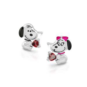 ต่างหูเงินแท้รูปหัวใจคู่รักลูกสุนัข Jeulia Find Your True Love - Product Image 2