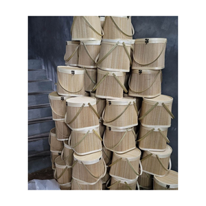 Matériau en bambou tissage corbeille à papier bambou ouvert fait à la main en bois bambou pique-nique panier palais rétro cadeau - Product Image 6